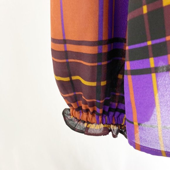 Ann Taylor Factory Plaid Blouse NWT Size XL - Picture 5 of 7